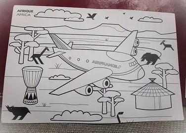 Carte postale de collection Air France / Afrique "à colorier"