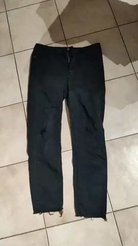pantalon femme coton 36 noir