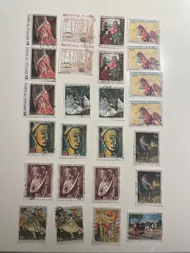 Lot 1 de 25 timbres oblitérés thème Tableaux