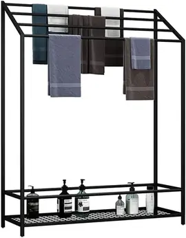 Porte serviette sur pied en métal de 80cm de large et 120cm de haut