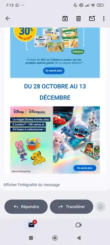 (RECHERCHE) cartes Disney Leclerc