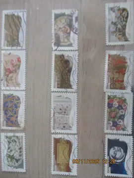 12 timbres France "oeuvres d'art"