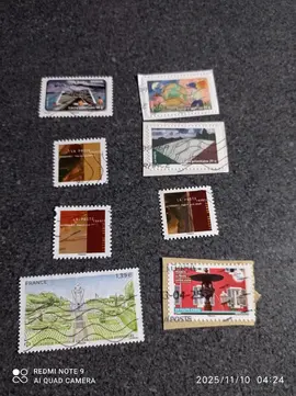 8 timbres oblitéré