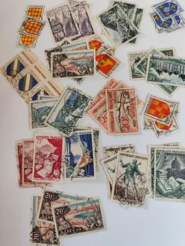 gros lot timbres anciens francs par 3
