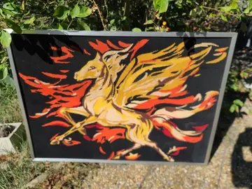 Cheval de feux en canevas