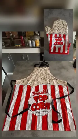 Tablier + Gant de cuisine "Pop corn"