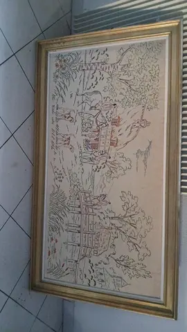 tableau soie brodée