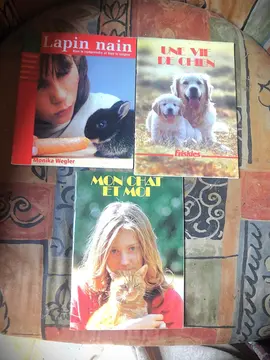 3 petits livres lapin chien chat à l'unité ou lot