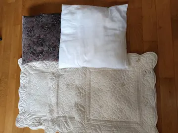 3 housses de coussin avec 2 coussins