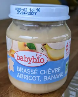 Petit pot babybio brassé chèvre abricot banane
