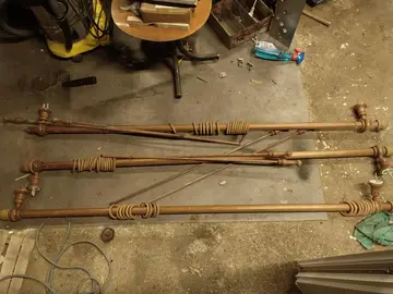 3 tringles rideaux bois