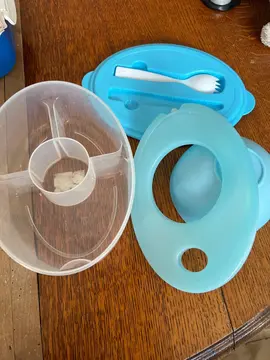 lunch box et bol bleu