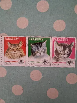 Timbres CHATS PARAGUAY 1