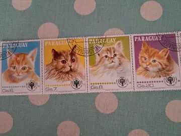 Timbres CHATS PARAGUAY 2