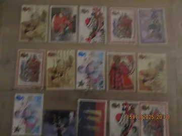 15 timbres oblitérés Noël Grande-Bretagne