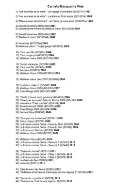carnets de timbres autoadhésif vide