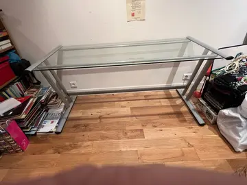 bureau, plateau en verre