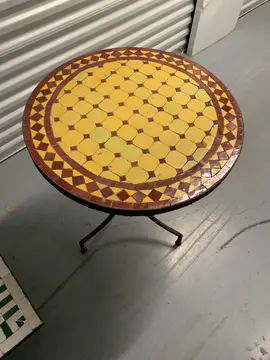 2 tables de jardin marocaine a restaurer + échelle et cadre tableau