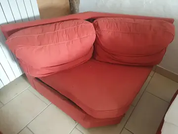 canapé angle rouge
