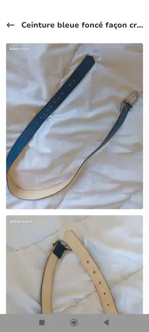 Ceinture bleue façon croco