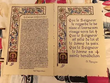2 "affiches" texte de Saint François d'Assise