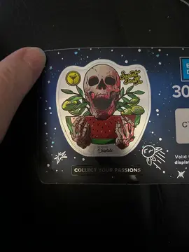 autocollant argenté tête de mort neuf