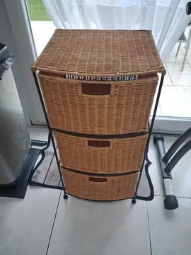 petit meuble osier 3 tiroirs