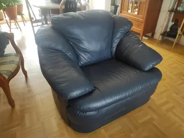 fauteuil cuir bleu