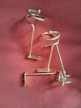 2 paires d'embrasses rideaux en métal doré