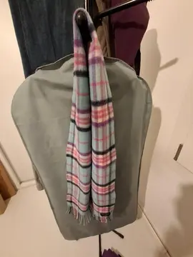 Echarpe a carreaux bleu ciel/rose