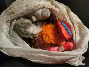 sac avec des petites peluches