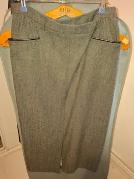 Jupe droite T44 gris/marron chiné