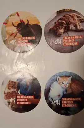 4 autocollants de défense des animaux SPA