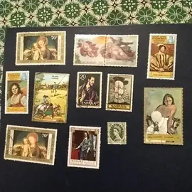 donne timbres peinture 1lot par envoie