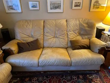 Canapé et fauteuil cuir