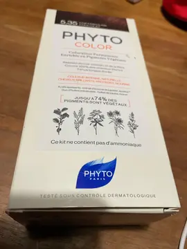 Coloration Phyto, 5.35, châtain clair chocolat