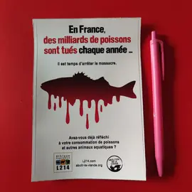 Autocollant vegan L214 poissons neuf