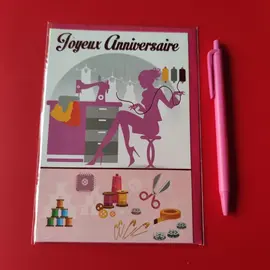 Carte d'anniversaire thème couture neuve