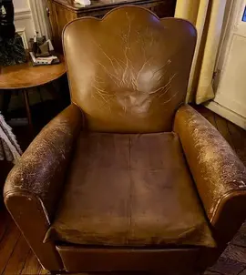 DEUX FAUTEUILS SKAI marron années 70