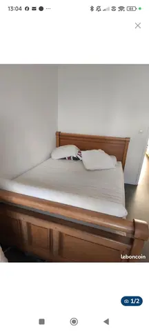 lit bois massif 2 places 140