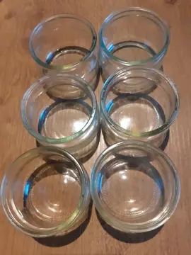 6 pots en verre type crème vanille...
