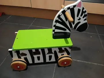 Porteur Zèbre en Bois