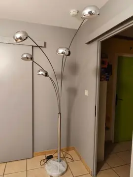 luminaire halogène 5 branches pieds En marbre bon état
