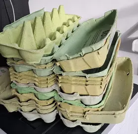 boîtes d'oeufs, par 10 ou 12 jamais réutilisées