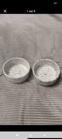 PETITS RAMEQUINS BLEU CIEL CHINÉ