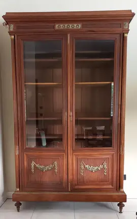 Bibliothèque 19eme - Vitres biseautées