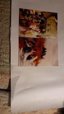 Un lot de 5 cartes : reproductions de tableaux de Raymond Poulet sur l'Inde