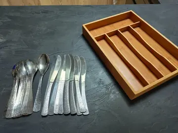 Lot couverts + rangement en bambou