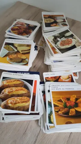 lot de fiches de cuisine