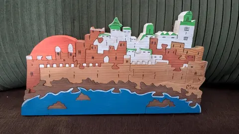 puzzle bois 3D village